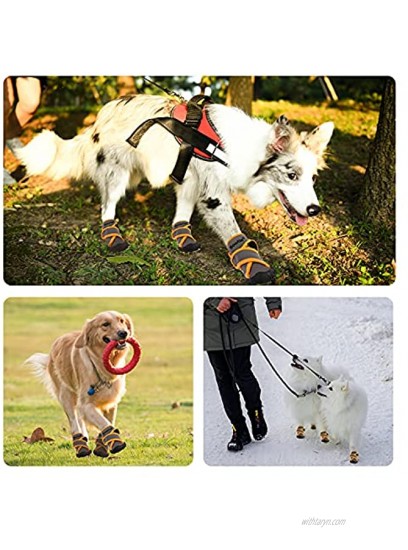 Bowite Dog Boots Waterproof Shoes with Sturdy Anti-Slip Soles and Cross Straps Suitable for Walking and Standing Hiking and Running