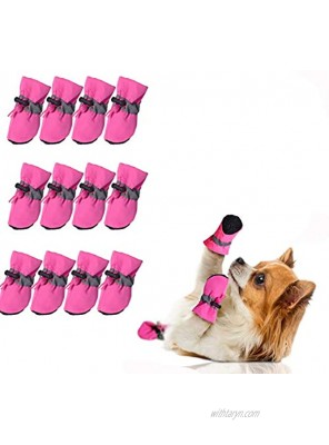 CALHNNA Dog Shoes Anti-Slip Shoes Dog Boot for Small Medium Dogs and Cat Puppies 12PCS
