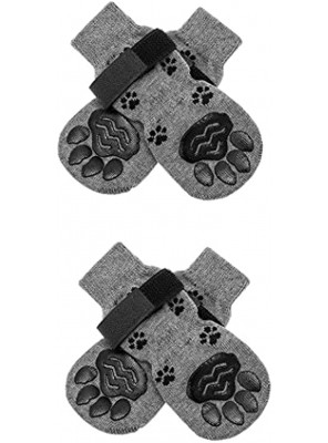 Dog Paw Protector Outdoors Adjustable Sock for Dog Anti-Slip Grips to Keeps Dogs from Slipping On Hardwood Floors Comfortable Dog Boots with Non-Slip Paw Pattern Pet for Small Size Dog 4pcs