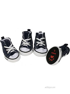 GLE2016 Pet Shoes Puppy Sport Denim Shoes Casual Style Anti-Slip Boots Sneaker Booties 4Pcs