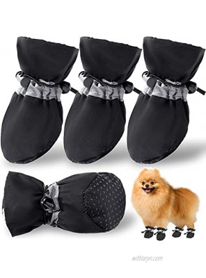 HOOLAVA Dog Shoes Anti-Slip Dog Boots Dog Booties with Reflective Straps for Small Medium Dogs Paw Protectors for Hot Pavement|Summer|Winter|Snow 4PCsSize 6: 1.96"