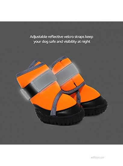 JiAmy Dog Shoes Dog Boots Snow Dog Booties Dogs Paw Protection with Anti-Slip Sole Dog Snow Socks for Beagle Small Bulldog Cocker Spaniel Corgi