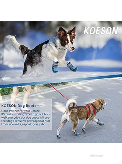 KOESON Dog Shoes for Hot Pavement Reflective Summer Dog Boots Breathable Mesh Dog Booties Heat Protection Outdoor Rugged Anti-Slip Paw Protector Pet Footwear for Medium & Large Breeds
