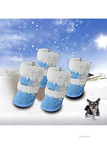 payanwin Dog Australia Boots Pet Antiskid Shoes Winter Warm Skidproof Sneakers Paw Protectors 4-pcs Set,Dog Boots Perfect for Small Dogs