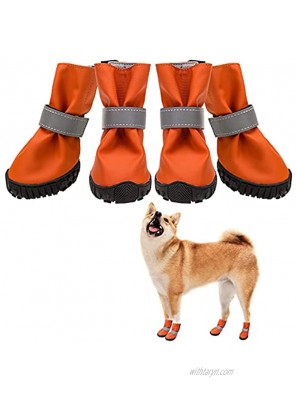 SCENEREAL Dog Boots Waterproof Anti-Slip Dog Shoes for Outdoor Summer Hot Pavement Soft Comfortable