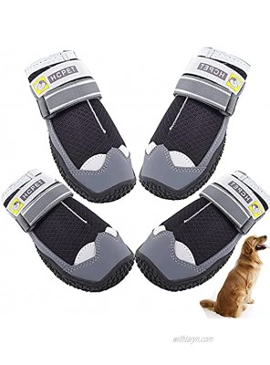 SOARINGFEEL Dog Shoes for Hot Pavement Dog Booties for Summer Dog Boots with Mesh Breathable Reflective and Adjustable Straps for Large，Medium，Small Dogs 4pcs