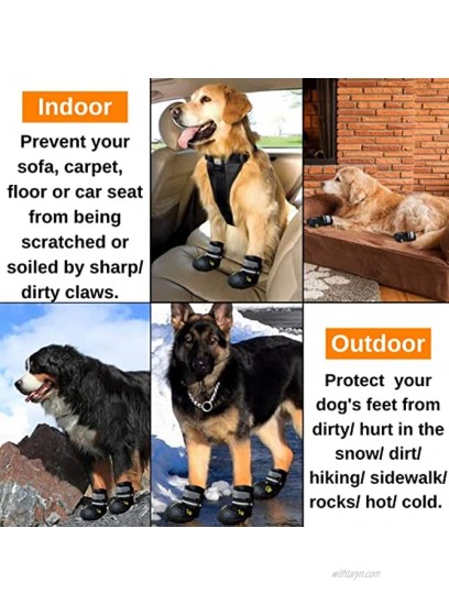 Teamoo 4PCS Dog Shoes for Hot Pavement Waterproof Dog Boots with Adjustable Reflective Straps Summer Durable Anti-Slip Dog Booties for Small Medium Large Dogs