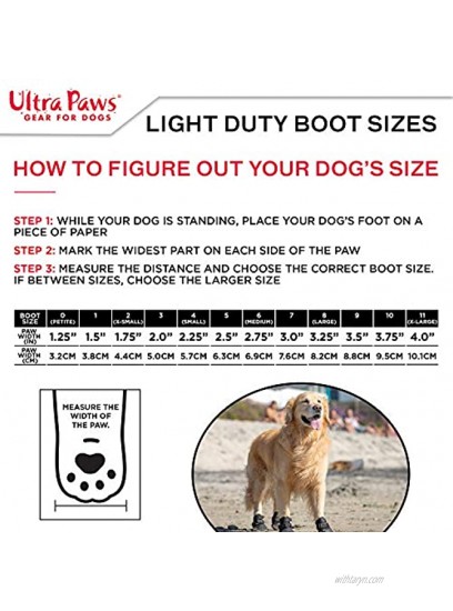 Ultra Paws Light Duty Water Resistant Dog Boots for Small Medium and Large Dogs
