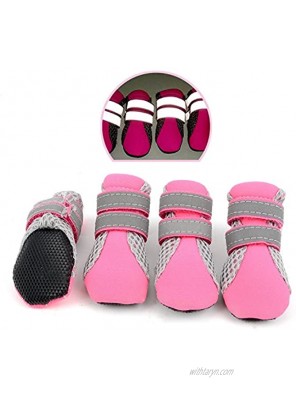 Zunea Dog Boots for Hot Pavement Summer Breathable Soft Mesh Paw Protectors Puppy Small Dog Shoes with Adjustable Safe Reflective Strap and Rugged Anti-Slip Sole