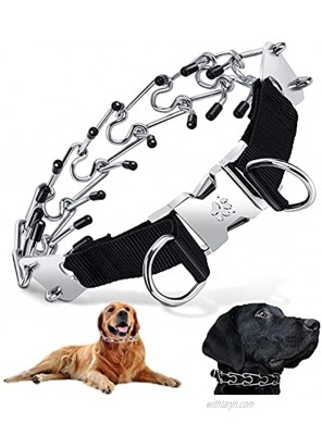 23.660cm Dog Prong Collar Length Adjustable Dog Collars Dog Pinch Collars with Quick Release Buckle Choke Collars with prongs Rust-proof Chromium Dog Training Collar for Small Medium Large Dogs
