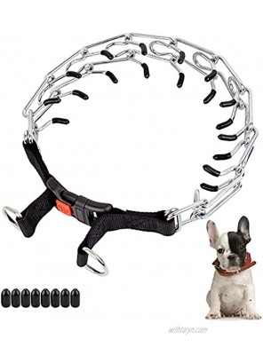 Dog Prong Collar Amenpoki Dog Pinch Training Collar with Quick Release Snap for Small Medium Large Dogs