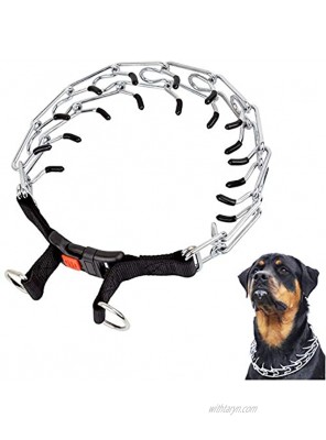 Dog Prong Collar Dog Choke Pinch Training Collar Adjustable Stainless Steel Links for Small Medium Large DogsMedium 18-in Neck 3.0-mm Wide