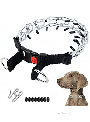 Dog Prong Collar Pinch Collar for Dogs Training with Quick Release Snap Buckle for Small Medium Large Dogs