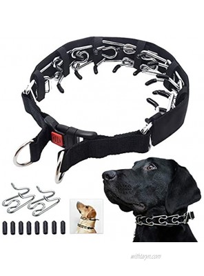 Mayerzon Dog Prong Training Collar Dog Choke Pinch Collar with Comfort Tips and Quick Release Snap Buckle for Small Medium Large Dogs