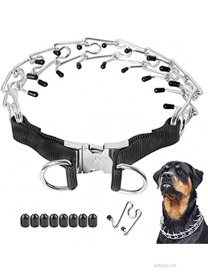 Mayerzon Dog Prong Training Collar Stainless Steel Choke Pinch Dog Collar with Comfort Tips