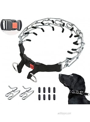 Prong Collar for Dogs Pinch Collar for Medium and Large Dogs No Pull Prong Training Dog Collar with Quick Release Buckle and Extra Links