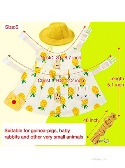 2 Sets Small Animal Harness Vest and Leash Set Small Pet Chest Harness Vest Walking Vest Harness for Rabbit Ferret Teacup Poodle Kitten