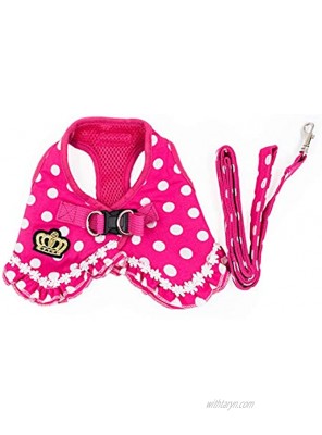 AUEAR Soft Mesh Fabric Small Dog Vest Harness Girl Harness Leash Set Harness Leash Set for Small Dogs Puppy Vest Harness Cat Vest Harness Pink Color M Chest: 13 16