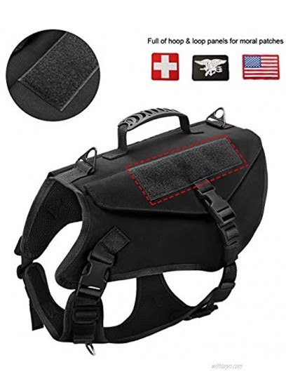 Beirui K9 Tactical Dog Harness for Medium Large Dogs,No Pull Military Dog Vest with Handle for Training Hiking