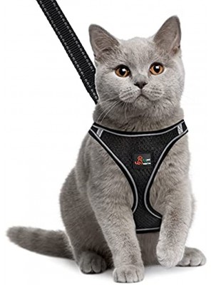 Cat Harness and Leash Set for Walking Escape Proof No Pull Adjustable Reflective Vest for Small Medium Large Cat and Dog Soft Mesh Comfortable Outdoor Gilet Breathable Jacket