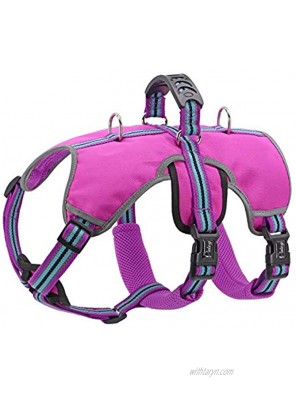 Didog Escape Proof Dogs Harness,Soft Breathable Padded & Reflective,Adjustable No Pull Dog Harness with Lift Handle & Double Leash Clips for Medium Large Dogs Walking Hiking Training