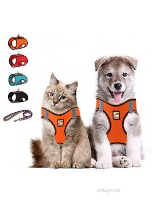 Hcpet No Pull Dog Harness Adjustable Dog Vest and Leash Set Reflective Pet Harness for Puppy Breathable Pet Oxford Outdoor Vest for Medium Dogs