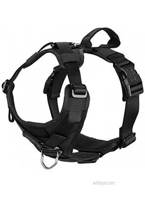 ICEFANG Tactical Dog Strap Harness Mobility Vest with Handle,Padded Y Front Chest Protector,5 Point Adjustable ,No-Pull Leash Attachment for Walking Training