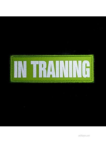 JUJUPUPS Reflective Dog Patches 2 Pack Service Dog,in Training,do not Pet Tags for Hook and Loop Patches Vests and Harnesses in Training 6x2 inch