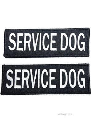 Leashboss Service Dog Patches for Vest Embroidered 2 Pack Hook and Loop Both Sides Service Dog 1.5 x 4 Inch