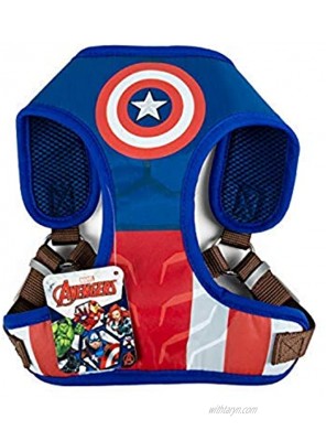 Marvel for Pets Comics Captain America Superhero Dog Harness for Dogs | No Pull Dog Harness | Red White and Blue No Escape Dog Harness Captain America Costume in Multiple Sizes