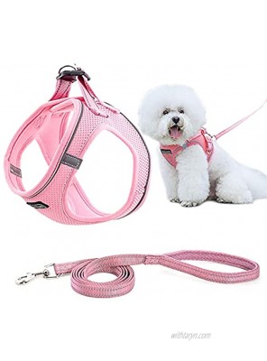 MIEMIE Dog Harness and Leash No Pull Reflective and Breathable Pet Harness Adjustable Soft Padded Vest Harness for Puppy Small Medium Dogs & Cats