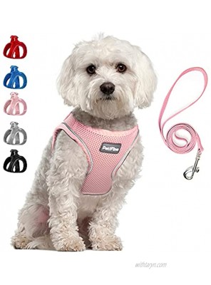 PetiFine Step in Dog Harness and Leash Set Cat Harness and Leash Escape Proof All Weather Mesh Reflective Step-in Air Vest Harness for Cat Puppy Extra Small Small Medium Dogs