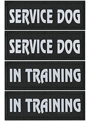 Removable Reflective Service Dog Patches for Pet Dog Vest Harness Collar Leash in Training Patch Embroidered Hook & Loop Morale Tactical Patches