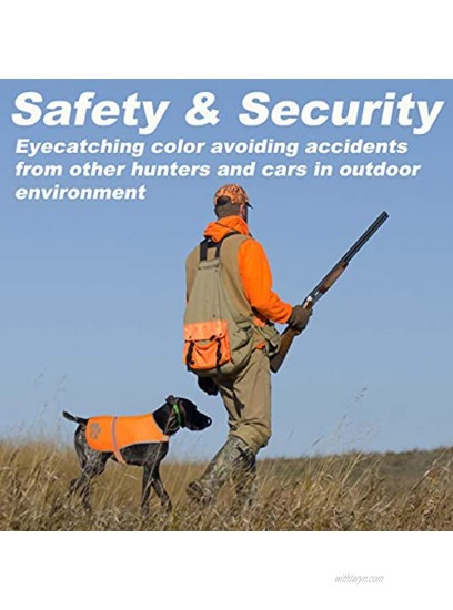 SPOFLY Dog Vest Blaze Orange Hunting Vest Safety Reflective Dog Jacket Chaleco Reflectante para Perros High Visibility and Safety from Hunters Cars and Other Blaze Orange M