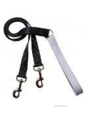 4-Configuration Training Leash ONLY Works with the Freedom No Pull Harness 1" Wide Black w silver handle