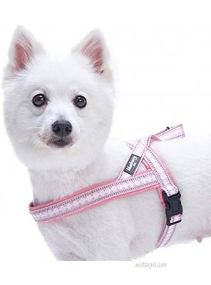 Blueberry Pet 4 Colors Soft & Comfy 3M Reflective Jacquard Padded Dog Harnesses