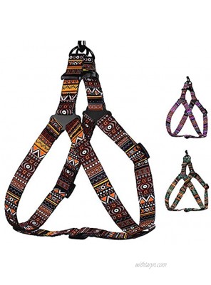 CollarDirect Tribal Dog Harness Adjustable Nylon Step in Aztec Print Pet Harnesses for Small Medium Large Puppy Vest Outdoor Walking