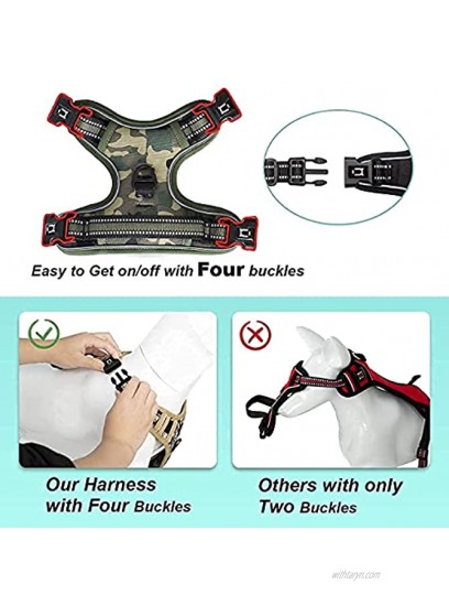 Dog Harness Waldseemuller Dog Harness for Medium Dogs No Pull，Small Dog Harness Easy Walking Dog Vest with Handle，Reflective Oxford Soft Vest 4 Buckles Dog Harness for Large Dogs Easy ON and Off