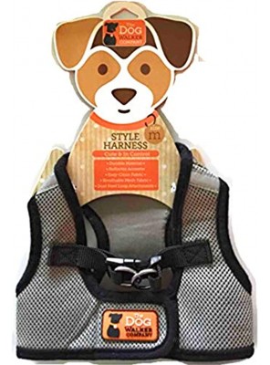Dog walker company The Reflector Accent Harness | Medium | Gray Black