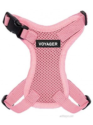 Voyager Step-in Lock Pet Harness – All Weather Mesh Adjustable Step in Harness for Cats and Dogs by Best Pet Supplies Pink Matching Trim XXS Chest: 10 14 Fit Cats 1pink Matching Trim